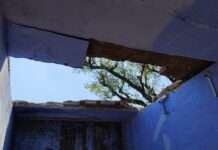 सरकारी स्कूल के बरामदे की पट्टी गिरी, शिक्षकों की सतर्कता से टला बड़ा हादसा