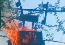 शॉर्ट सर्किट से ट्रांसफार्मर में लगी आग, बड़ा हादसा टला