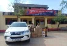 रेवदर में बड़ी कार्रवाई: अवैध शराब से भरी फॉर्च्यूनर जब्त, 29 कार्टन बरामद