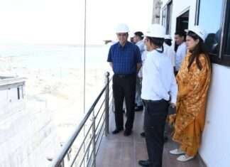 ईसरदा बांध का मुख्य सचिव ने किया दौरा, कार्य जल्द पूरा करने के निर्देश