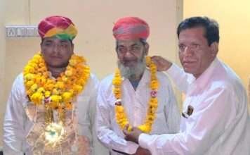मेड़तिया सिलावट समाज ने किया हैदर अली का अभिनंदन