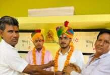 राठौड़ी कुआं त्यागी जी की बगीची में RAS अमित परिहार का सम्मान समारोह आयोजित