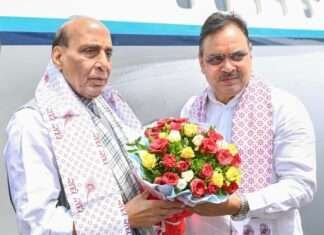केंद्रीय रक्षा मंत्री राजनाथ सिंह का जोधपुर आगमन, मुख्यमंत्री ने की अगवानी