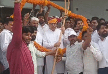 राज्यसभा प्रत्याशी सतीश पूनिया का पादूकलां में भव्य स्वागत