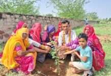 जन्मदिन पर विद्यालय और श्मशान परिसर में किया पौधारोपण