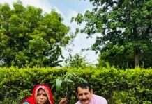 शादी की सालगिरह पर , डॉ. हर सहाय मीणा और सुमन मीणा ने लगाए फलदार पौधे