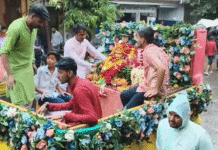 चौमहला में निकली भव्य कलश यात्रा, बारिश के बीच उमड़ा आस्था का सैलाब