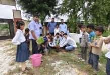 हरियालो राजस्थान अभियान के तहत खातोली मॉडल स्कूल में सघन पौधारोपण