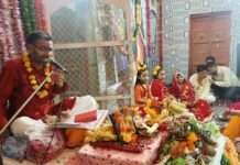 अलीगढ़ में शिव महापुराण कथा के चौथे दिन गौरी-शंकर विवाह महोत्सव